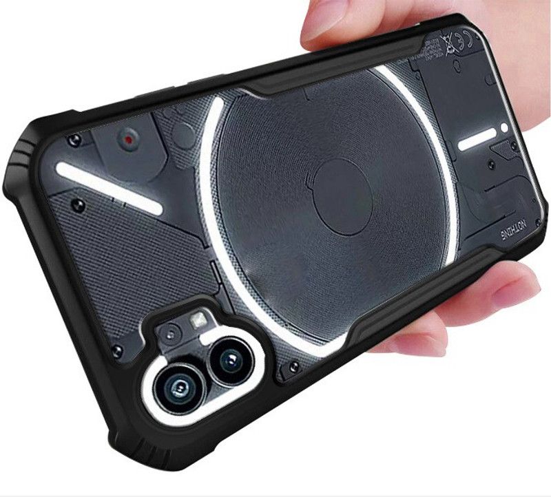 weargold Back Cover for NOTHING PHONE 1  (Transparent, Black, Shock Proof, Pack of: 1)