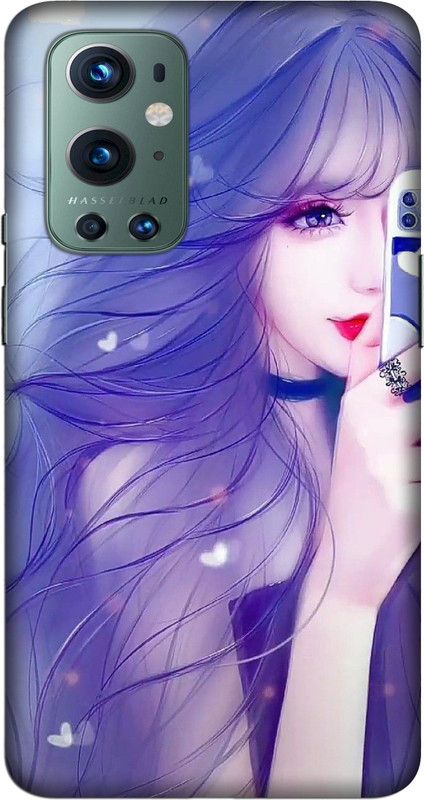 CROKIAN Back Cover for OnePlus 9 Pro Cute Girl Back Cover  (Blue, Hard Case)