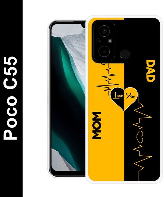 BeauCase Back Cover for Poco 55  (Black, Yellow, Grip Case, Silicon, Pack of: 1)