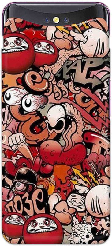 NDCOM Back Cover for OPPO Find X Graffiti Cartoon Printed  (Multicolor, Hard Case, Pack of: 1)