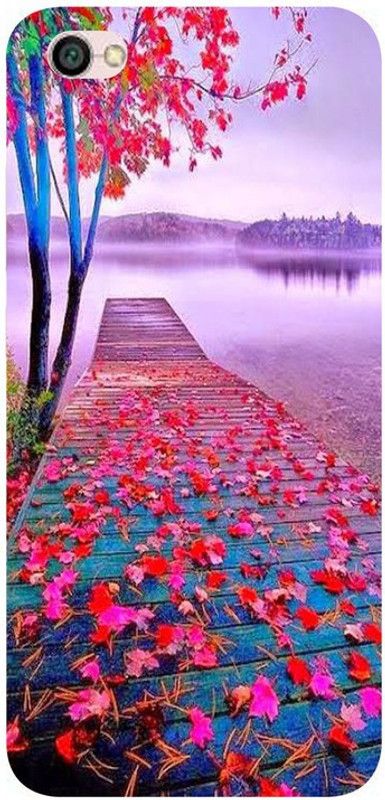 Skyhawk Back Cover for Redmi Y1 Lite Multicolor Flower Tree And Wooden Bridge on River  (Multicolor, Waterproof, Silicon, Pack of: 1)
