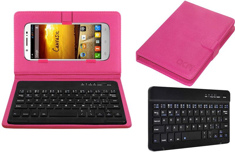 ACM Keyboard Case for Micromax Superfone Canvas Xl A119  (Pink, Cases with Holder, Pack of: 1)