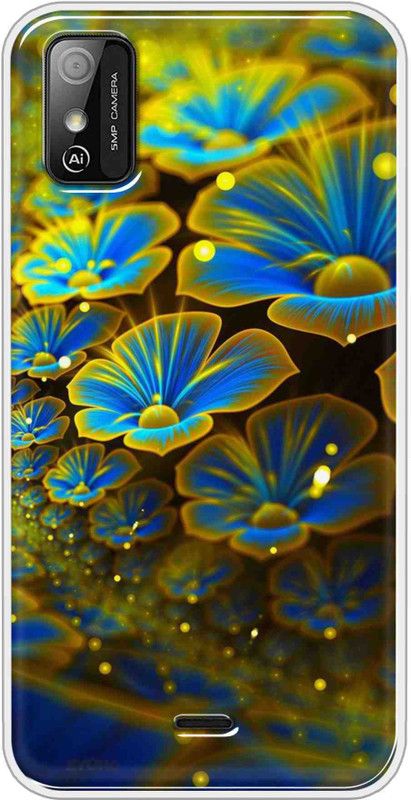 Case Club Back Cover for Lava Z21  (Yellow, Blue, Grip Case, Silicon, Pack of: 1)