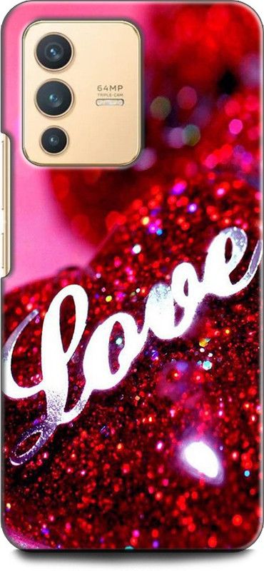 KEYCENT Back Cover for Vivo V23, V2130 LOVE, AMOR, TOGETHER, HEART, RED, PINK  (Multicolor, Shock Proof, Pack of: 1)