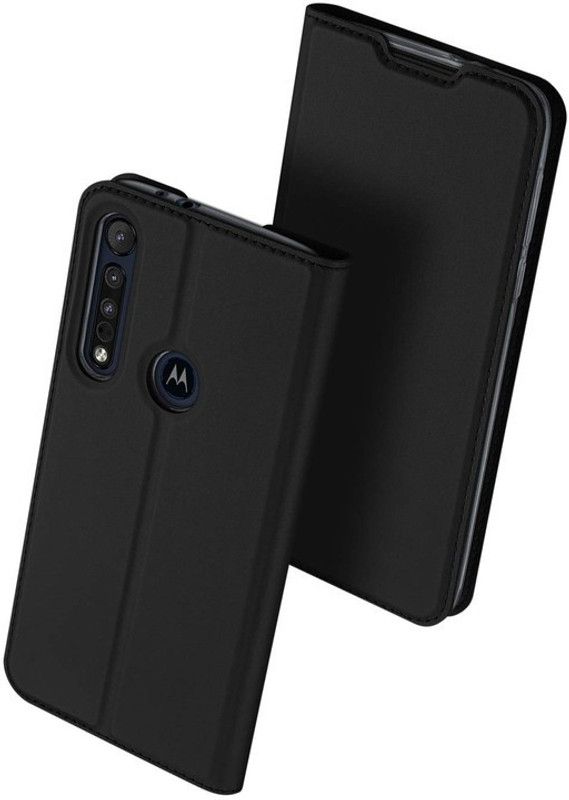 Elica Book Cover for Motorola One Macro  (Black, Cases with Holder, Pack of: 1)