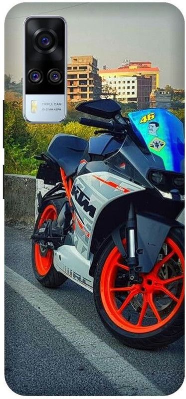 3D U PRINT Back Cover for VIVO Y51 ,V2030, KTM BIKE,BULLET  (Orange, Waterproof, Pack of: 1)