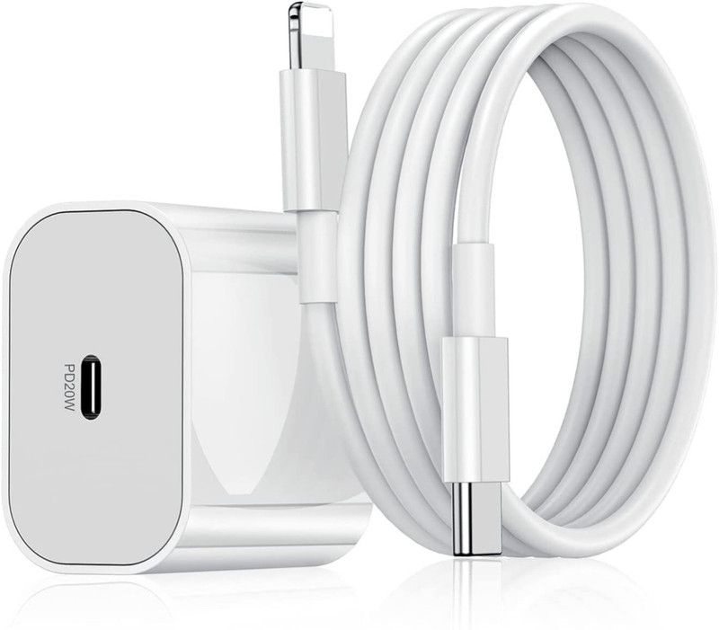 SaleCart NA 3.1 A Mobile Apple 20W Type-C Power Adapter with USB Cable For Apple iPhone 12 Pro Charger with Detachable Cable  (White)