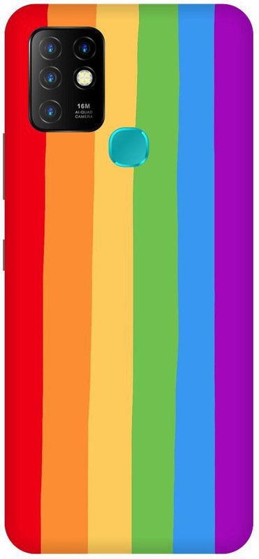 FIKORA Back Cover for Infinix Hot 10, X682B, RAINBOW, COLOUR, ABSTRACT, ART, DESIGN  (Grey, Hard Case, Pack of: 1)
