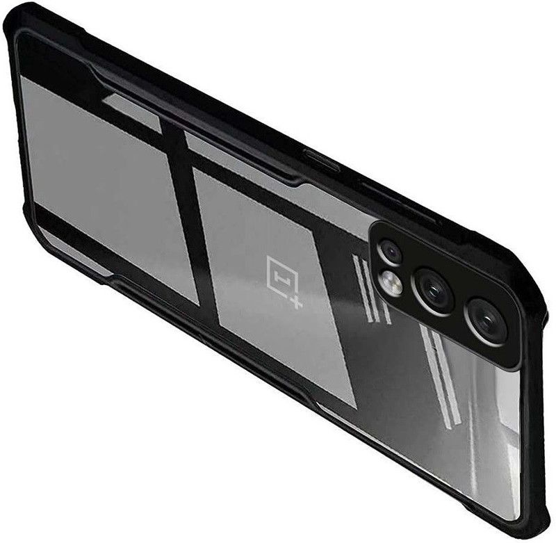 Cell Mobile Back Cover for OnePlus Nord 2 5G  (Black, Transparent, Grip Case)
