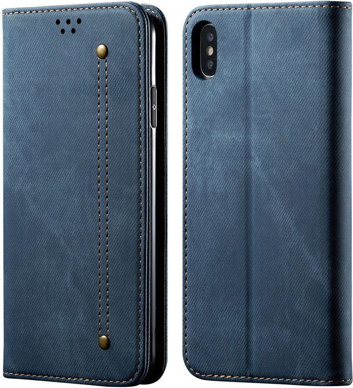 Pure Color Pouch for Apple iPhone XS MAX (6.5 Inch)  (Blue, Magnetic Case)