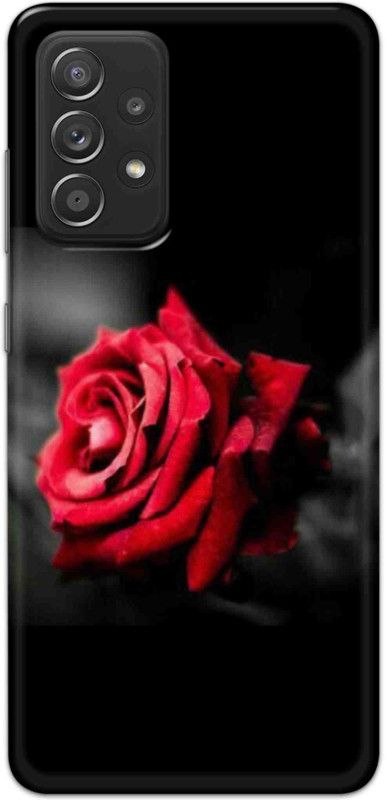 NDCOM Back Cover for Samsung Galaxy A52 5G Red Rose Printed  (Multicolor, Hard Case, Pack of: 1)