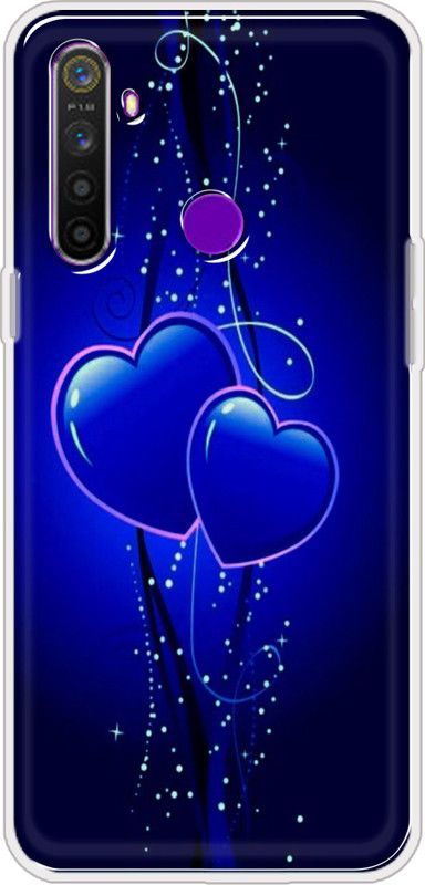 Hansviprint Back Cover for REALME 5  (Blue, Black, Grip Case, Silicon, Pack of: 1)