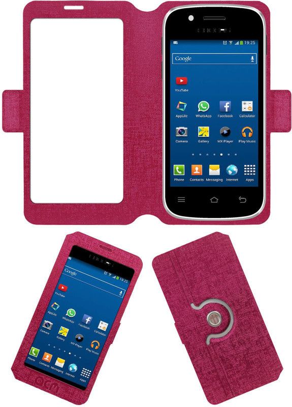 ACM Flip Cover for Cheers Smart C28  (Pink, Cases with Holder, Pack of: 1)
