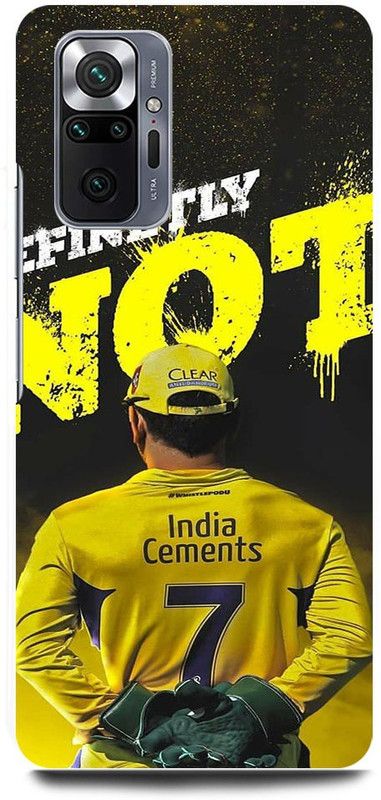 FRONK Back Cover for REDMI Note 10 Pro Max, MAHENDRA, SINGH, DHONI, MS, DHONI, CSK, PLAYER  (Yellow, Hard Case, Pack of: 1)