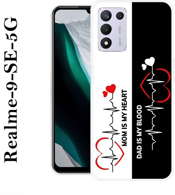 BAGRA Back Cover for Realme 9 SE 5G  (Black, White, Grip Case, Silicon)