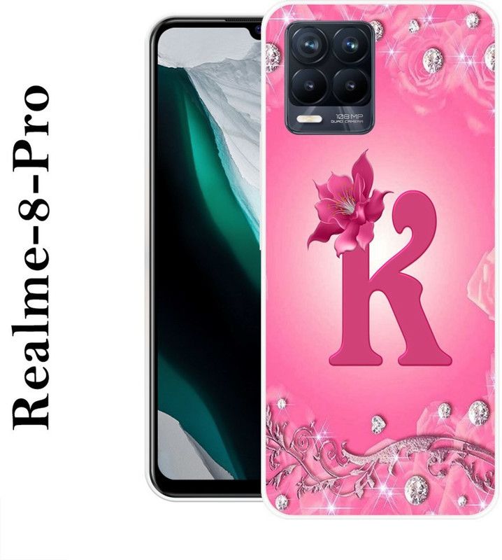 KLC Back Cover for Realme 8 Pro  (Pink, Silver, Silicon)