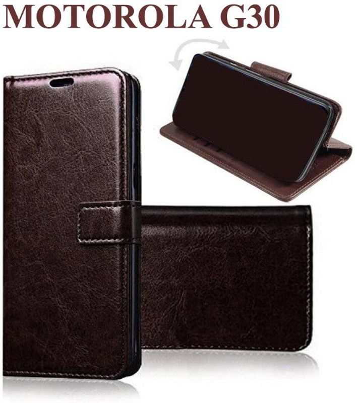Manobal Flip Cover for MOTOROLA G10 Power, MOTOROLA G30  (Brown, Camera Bump Protector, Pack of: 1)