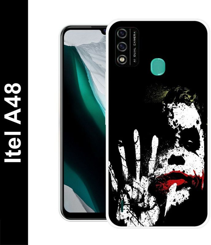 Artage Back Cover for Itel A48  (Black, White, Silicon, Pack of: 1)