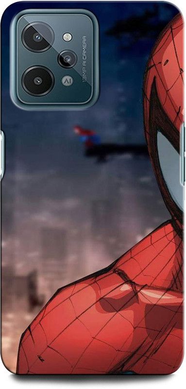 GRAFIQE Back Cover for Realme C31 SPIDERMAN, SPIDERMAN LOGO, SPIDERMAN, IRON MAN  (Multicolor, Shock Proof, Pack of: 1)
