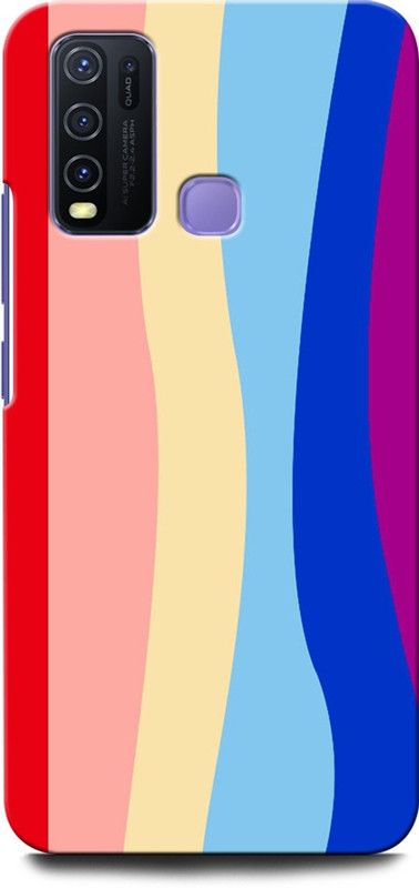 GRAFIQE Back Cover for Vivo Y50 RAINBOW, ABSTRACT, COLORFULL, PAINTING, STRIPES  (Multicolor, Shock Proof, Pack of: 1)
