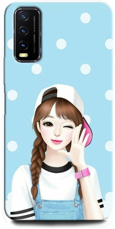 WallCraft Back Cover for Vivo Y20G, V2037 GIRL, ANIME, PINK, LOVELY GIRL, CARTOON, CUTE GIRL, DOLL  (Multicolor, Dual Protection, Pack of: 1)