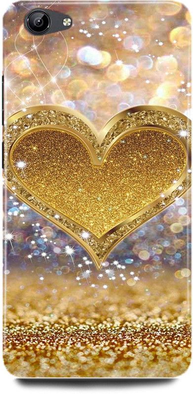 DIKRO Back Cover for vivo Y66, 1609, GOLDEN, SPARKLE, HEART, DIL  (Multicolor, Hard Case, Pack of: 1)