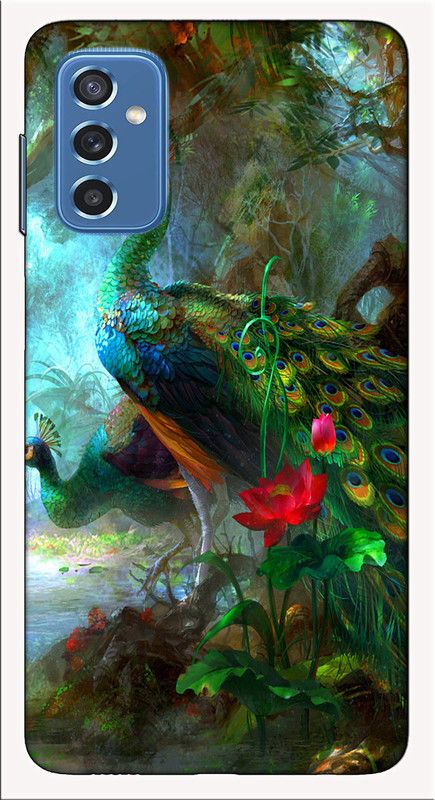 iprinto Back Cover for Samsung Galaxy M52 5G peacock Back Cover  (Green, Hard Case)