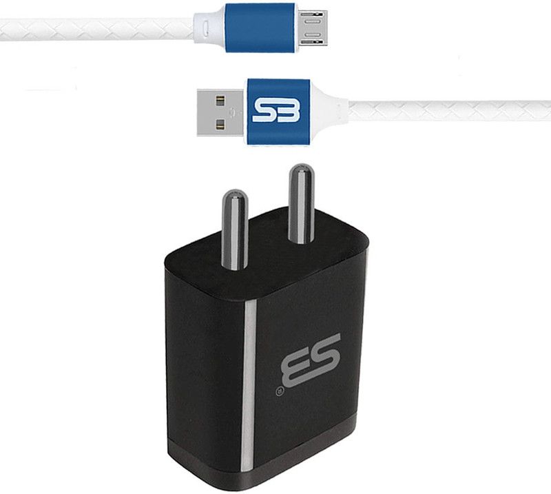 SB 12 W NA 3.4 A Mobile Wall Charger 12W with Micro USB Cable Charging Adapter Travel charger MIBLU-105 Charger with Detachable Cable  (Black, Cable Included)