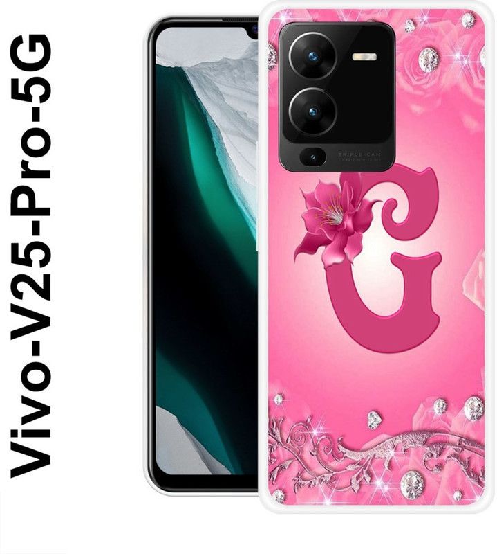 KUDI Back Cover for Vivo V25 Pro 5G  (Pink, White, Silicon)