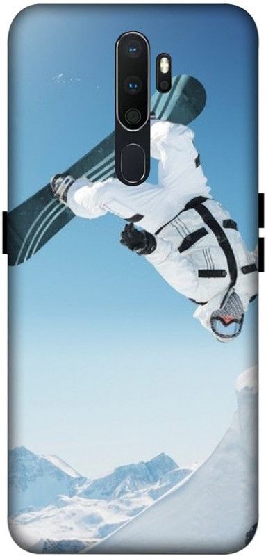 LUCKY MOBI.COM Back Cover for OPPO A5 (2020)  (Blue, White, Waterproof, Pack of: 1)