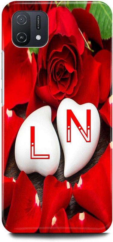 JUGGA Back Cover for OPPO A16E, CPH2421, L LOVES N NAME,L NAME, N LETTER, ALPHABET,L LOVE N NAME  (Red, Hard Case, Pack of: 1)