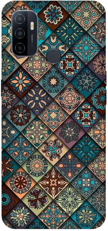 UMPRINT Back Cover for Oppo A33/Oppo CPH2137 Flover Texture Mandala Printed Back Cover  (Multicolor, Hard Case, Pack of: 1)