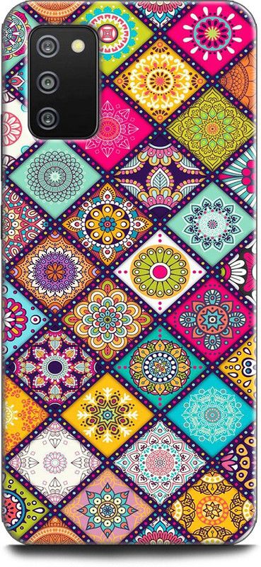 INDICRAFT Back Cover for SAMSUNG Galaxy F02s PINK, PURPLE, RED, COLORS, MANDALA, ABSTRACT  (Multicolor, Dual Protection, Pack of: 1)