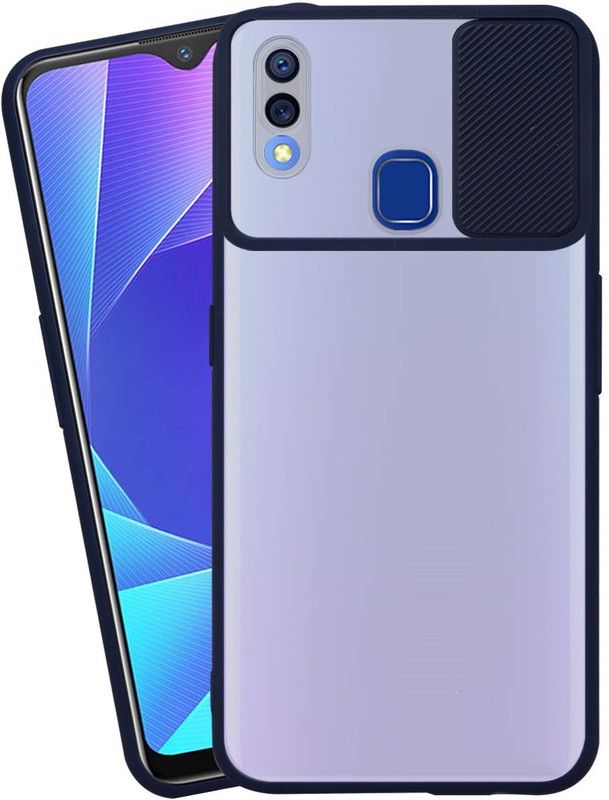 ELEF Back Cover for VIVO Y95 Premium Camera Protection Shutter/Slider Matte Translucent Case Soft Edges  (Blue, Pack of: 1)