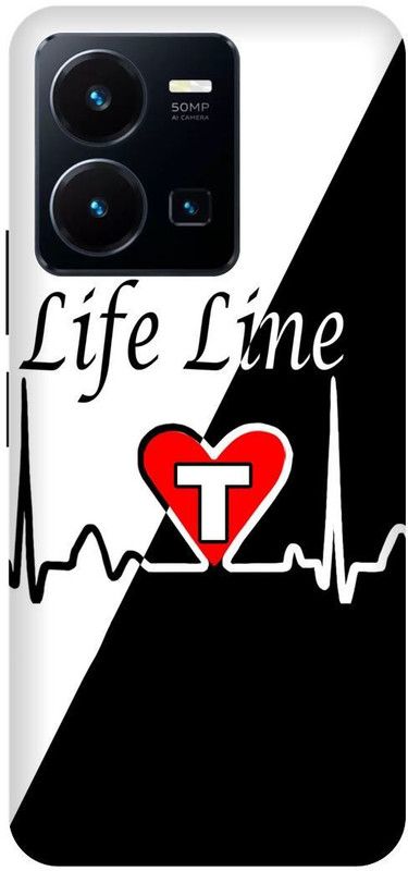 FRONK Back Cover for vivo Y35, V2205, T, NAME, LETTER, ALPHABET, LIFELINE  (Black, Hard Case, Pack of: 1)
