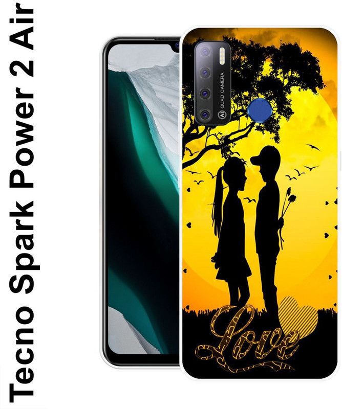 KLC Back Cover for Tecno Spark Power 2 Air  (Black, Yellow, Silicon)