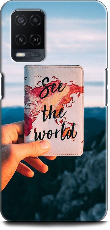 INDICRAFT Back Cover for OPPO A54, CPH2239 MOTIVATIONAL, SEE THE WORLD, POSITIVE,  (Multicolor, Dual Protection, Pack of: 1)