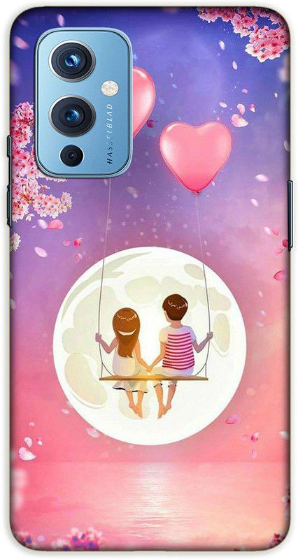 iprinto Back Cover for OnePlus 9 Love Back Cover  (Pink, Hard Case)