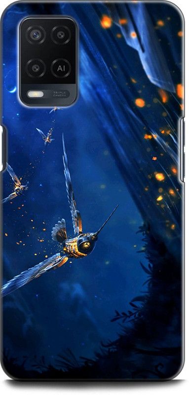 INDICRAFT Back Cover for OPPO A54, CPH2239 SPACE, GALAXY, STARS, BIRD, BLUE, NATURE,  (Multicolor, Dual Protection, Pack of: 1)