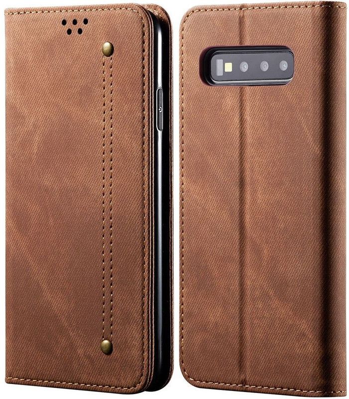 Swan Pouch for Samsung Galaxy S10  (Brown, Magnetic Case)