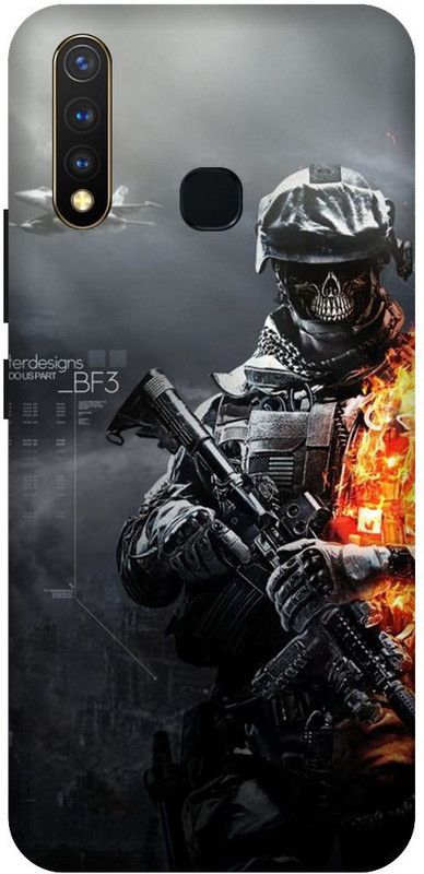 SSMORYA Back Cover for Vivo Y19 Armi Soldier Printed Back Cover  (Multicolor, Waterproof, Pack of: 1)