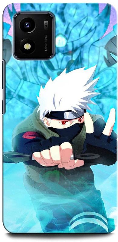 INTELLIZE Back Cover for VIVO Y15s KAKASHI, NARUTO, ANIME, NEON, SUPERHERO, NINJA, BLACK  (Multicolor, Hard Case, Pack of: 1)