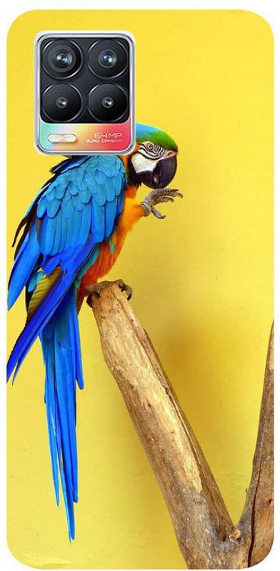 Golden Mask Back Cover for Sky Hawk Back Cover For Realme 8 Blue Maccow  (Multicolor, Waterproof, Silicon, Pack of: 1)