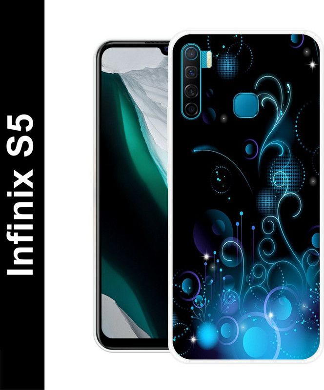 Artage Back Cover for Infinix S5  (Black, Blue, Silicon, Pack of: 1)