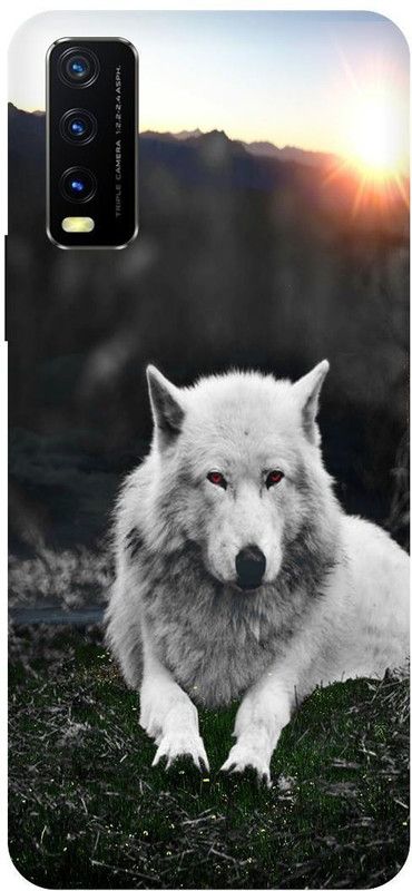 Bluvver Back Cover for Vivo Y12s, V2033, Printed White,Wolf Back Cover  (Multicolor, Hard Case, Pack of: 1)