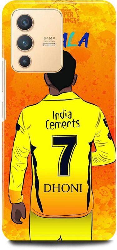 play fast Back Cover for vivo V23 5G, V2130 MAHENDRA, SINGH, DHONI, MS, DHONI, CSK, PLAYER  (Yellow, Hard Case)