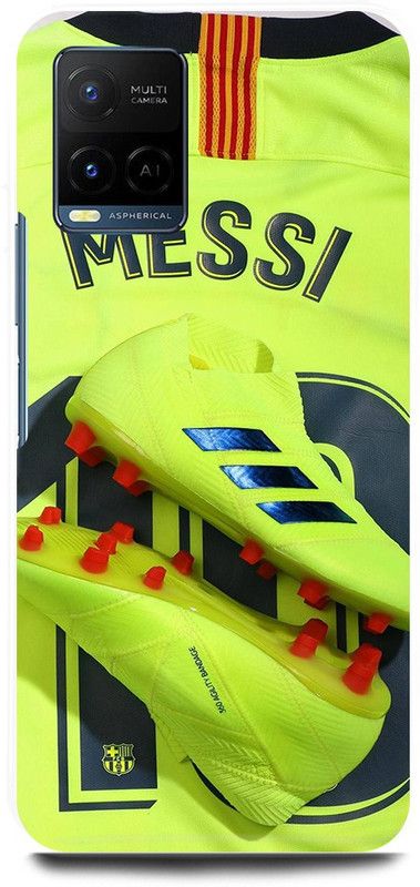 play fast Back Cover for Vivo Y21E LIONEL, MESSI, JERSEY, SHOES  (Green, Hard Case, Pack of: 1)