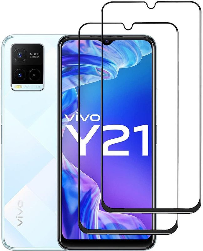 INFINITYWORLD Edge To Edge Tempered Glass for Vivo Y21  (Pack of 2)