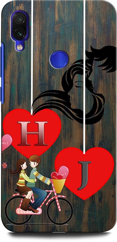 ORBIQE Back Cover for Redmi Note 7 Pro HJ, H LOVE J, J LOVE H, H LETTER, J LETTER, HJ NAME  (Multicolor, Hard Case, Pack of: 1)