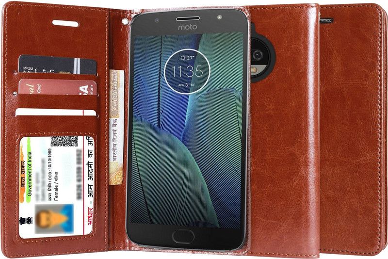 Unistuff Back Cover for Motorola Moto G5s Plus  (Brown, Dual Protection, Pack of: 1)